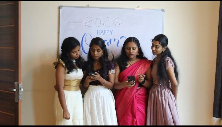 Group song performance at Onam 2026, Treneywann Management Studies, Vyttila, Kochi